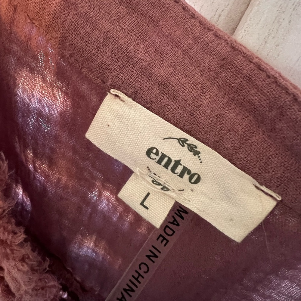 entro Mauve Pink Gauze V-Neck Babydoll Dress - Picture 2 of 9